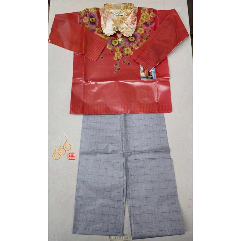 紙紮-奢華刺綉女衫／G067袋裝／往生用品／清明重陽／拜塔祭祖