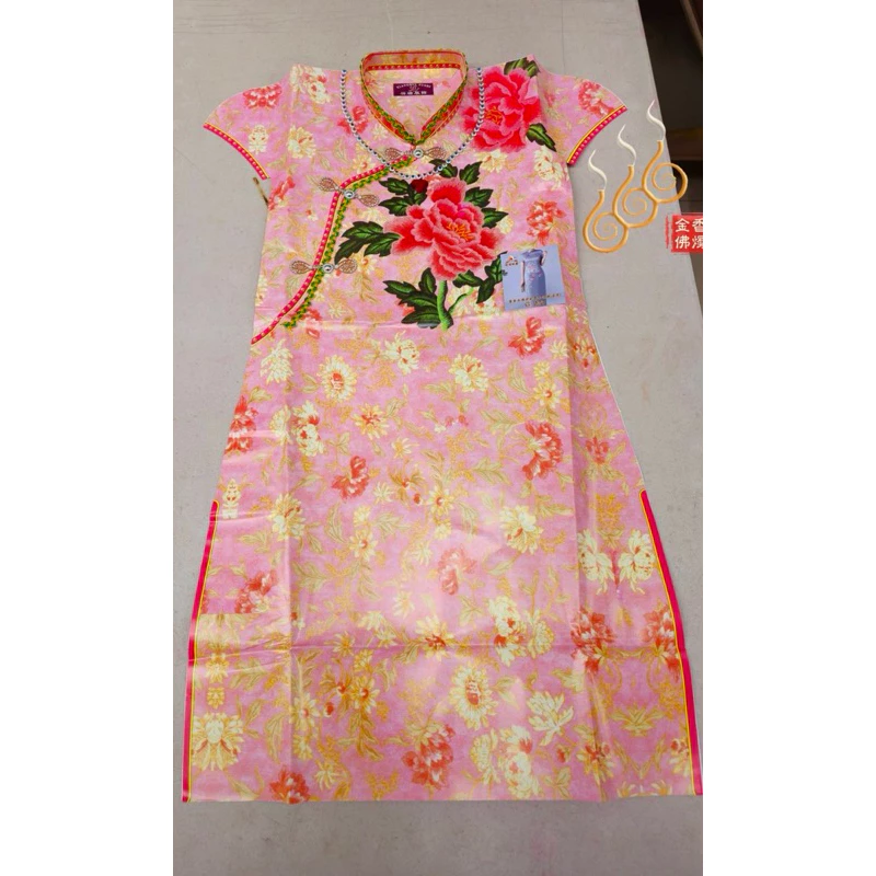 紙紮-奢華女旗袍+寶石項鍊／G023袋裝／往生用品／清明重陽／拜塔祭祖