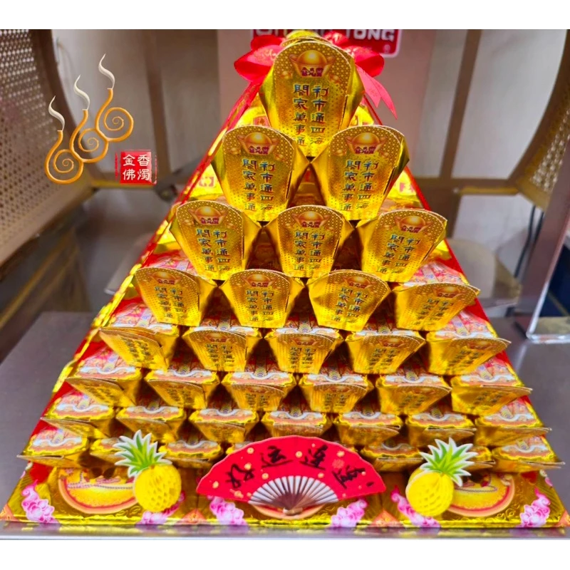 金字元寶塔／108顆元寶／敬神祝壽／求財補財／開市拜門口