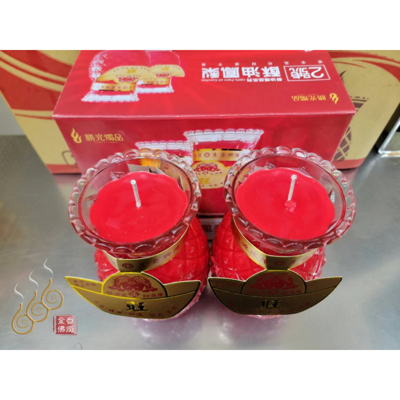 2號鳳梨酥油燭（勝光）／1箱6對免運費／包箱區／敬神祝壽／點光明／生意事業旺旺來