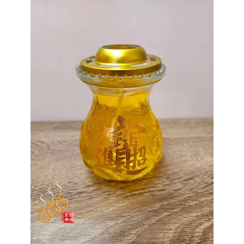 聚福袋果凍蠟燭／紅黃／點燃6天／招財進寶聚福／財運光明