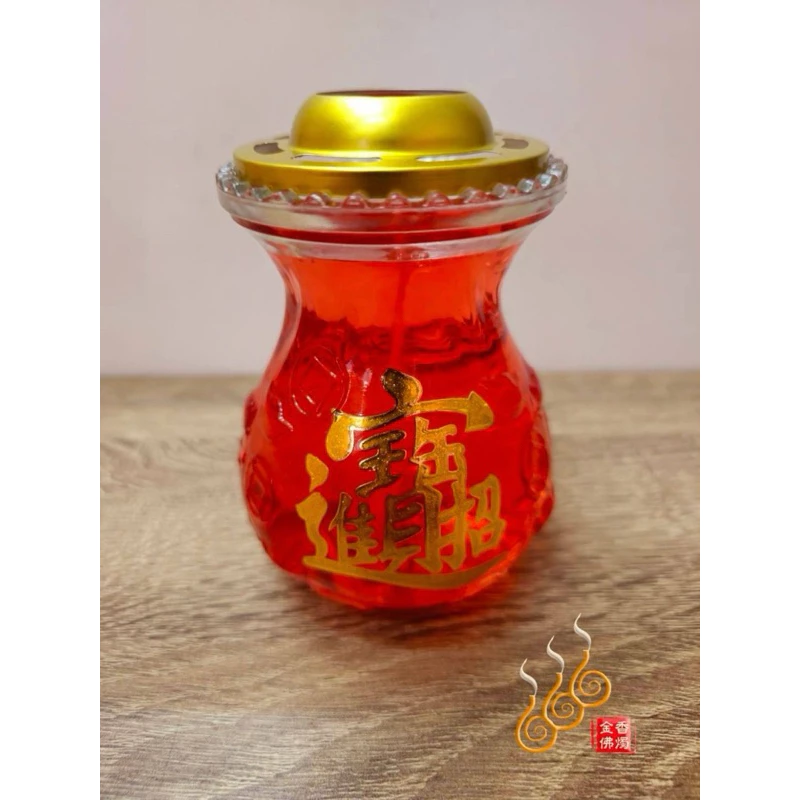 聚福袋果凍蠟燭／紅黃／點燃6天／招財進寶聚福／財運光明