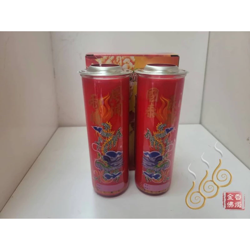 勝光玻璃酥油2斤中斗燭／整箱免運／1箱12盒／紅色黃色／4.5天