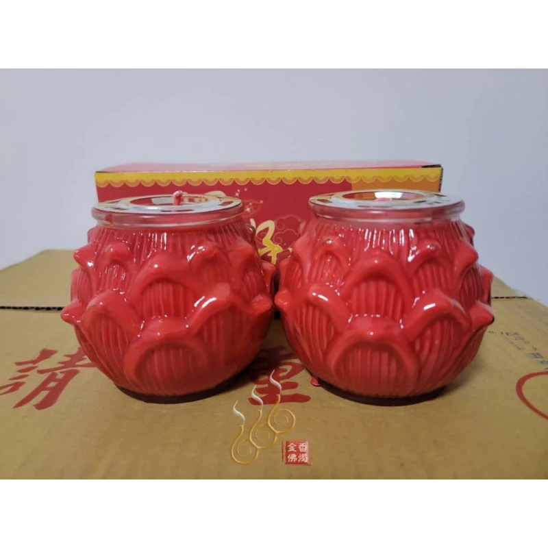 勝光3號蓮花酥油蠟燭／一箱12對／免運費／約4天／敬神祝壽／點光明