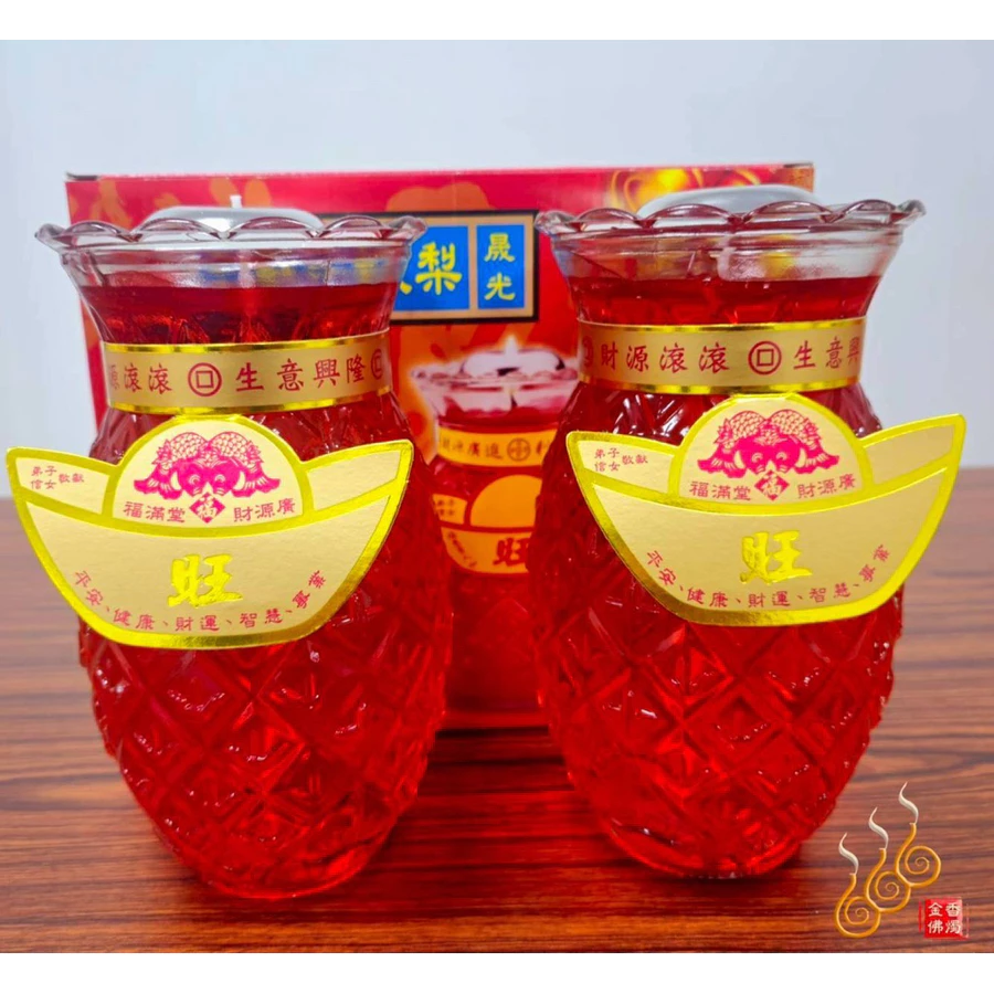 水晶鳳梨果凍蠟燭／1號箱入6盒／2號箱入12盒／3號箱入24盒／包箱區／鳳梨蠟燭／光明招財
