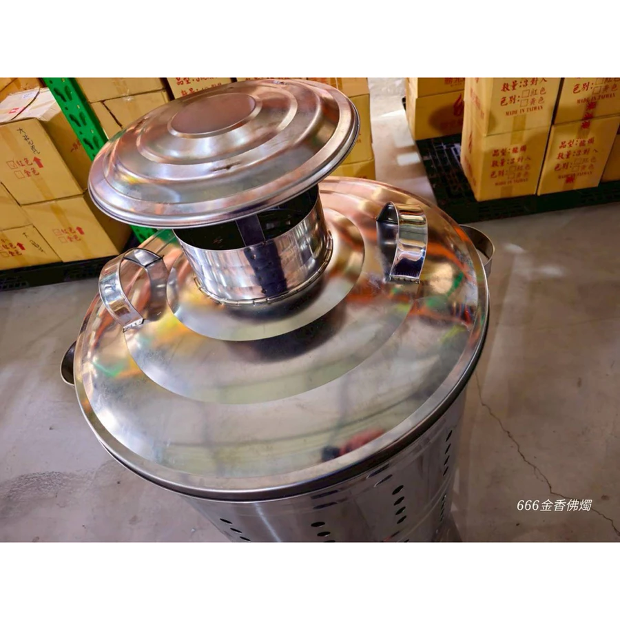 2尺白鐵環保金爐／白鐵430／不鏽鋼／免運費／環保金桶