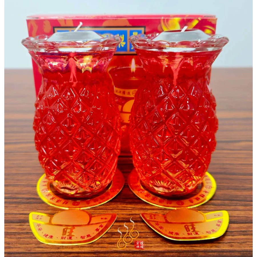 水晶鳳梨果凍蠟燭／1號箱入6盒／2號箱入12盒／3號箱入24盒／包箱區／鳳梨蠟燭／光明招財