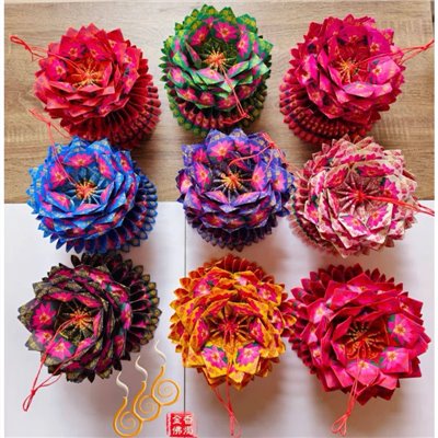 九轉九品中壽蓮花／18*17公分／開花瓣／祝壽／轉運轉蓮花