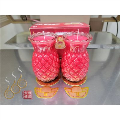 3號鳳梨酥油燭（勝光）／1箱12對免運費／包箱區／敬神祝壽／點光明／生意事業旺旺來