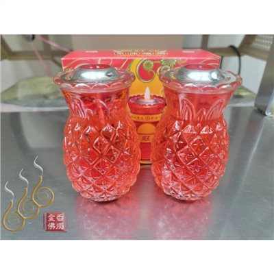 3號鳳梨果凍蠟燭／1箱24對免運費／包箱區／敬神祝壽／點光明／生意事業旺旺來