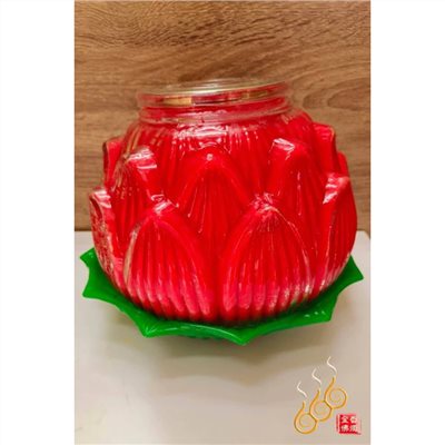 八國特號酥油蓮花燈／B227／1箱1粒／點燃15天／紅黃／祈安／點光明