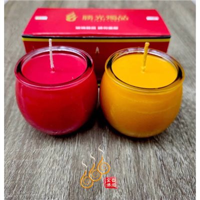 小佛杯酥油燭／1箱48對免運費／包箱區／紅色黃色／敬神祝壽／消災法會