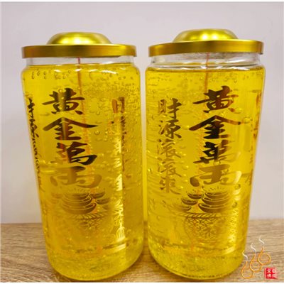 黃金萬兩果凍大燈／招財黃金燈／求財招財／金色／點燃約15天