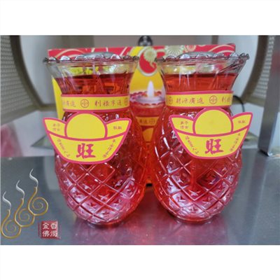 1號鳳梨果凍蠟燭／1箱6對免運費／包箱區／敬神祝壽／點光明／生意事業旺旺來