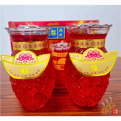 水晶鳳梨果凍蠟燭／1號箱入6盒／2號箱入12盒／3號箱入24盒／包箱區／鳳梨蠟燭／光明招財